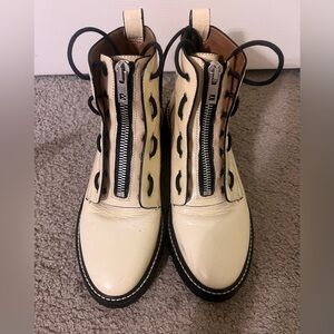 rag & bone vibram Cream Lace Up Boots